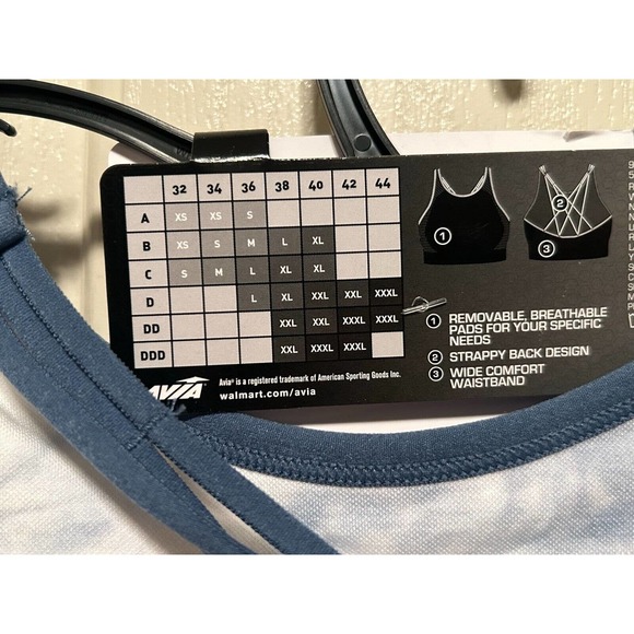 Avia Women's Seamless High Neck Medium Support Sports Bra Blue Size X-Large NEW - Picture 6 of 6